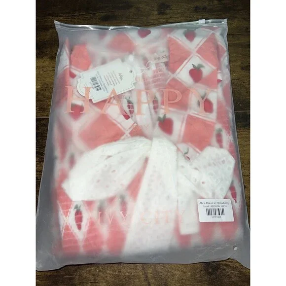 NWT! Ivy City Co Alice Dress Strawberry Novelty Print Smocked Cottagecore Dress - Picture 10 of 11